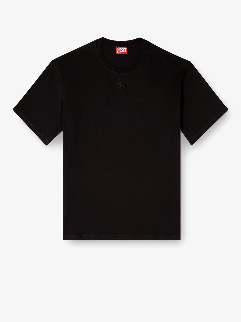 Diesel Camiseta de algodón Diesel con logo bordado negra - World Class Fashion