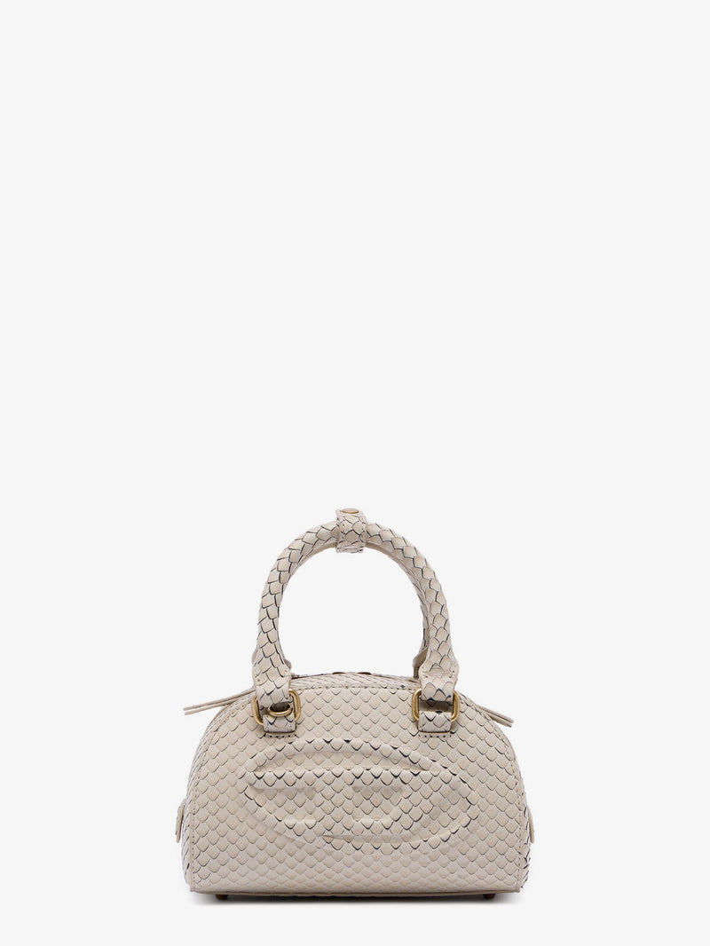Diesel Diesel 1Dr Dome Python Leather Crossbody Bag Beige - World Class Fashion