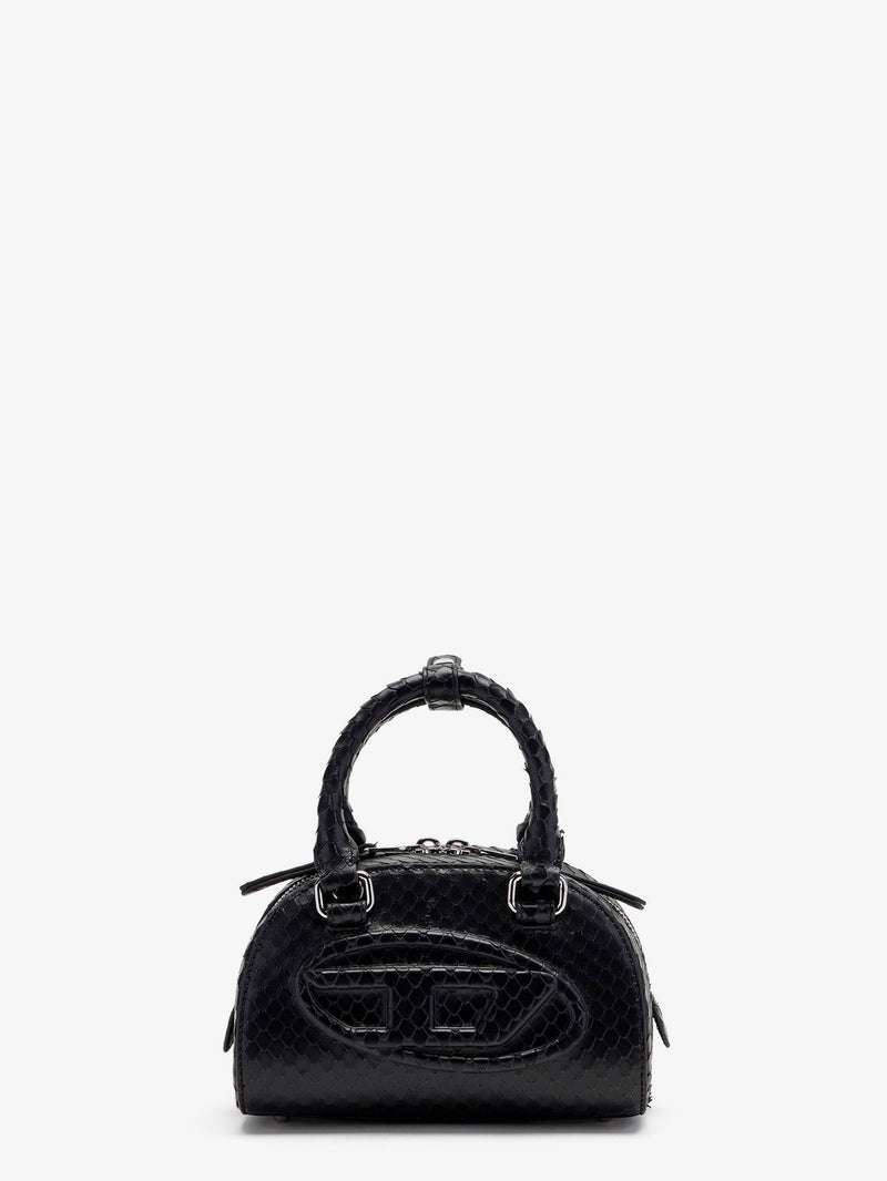 Diesel Diesel 1Dr Dome Python Leather Crossbody Bag Black - World Class Fashion