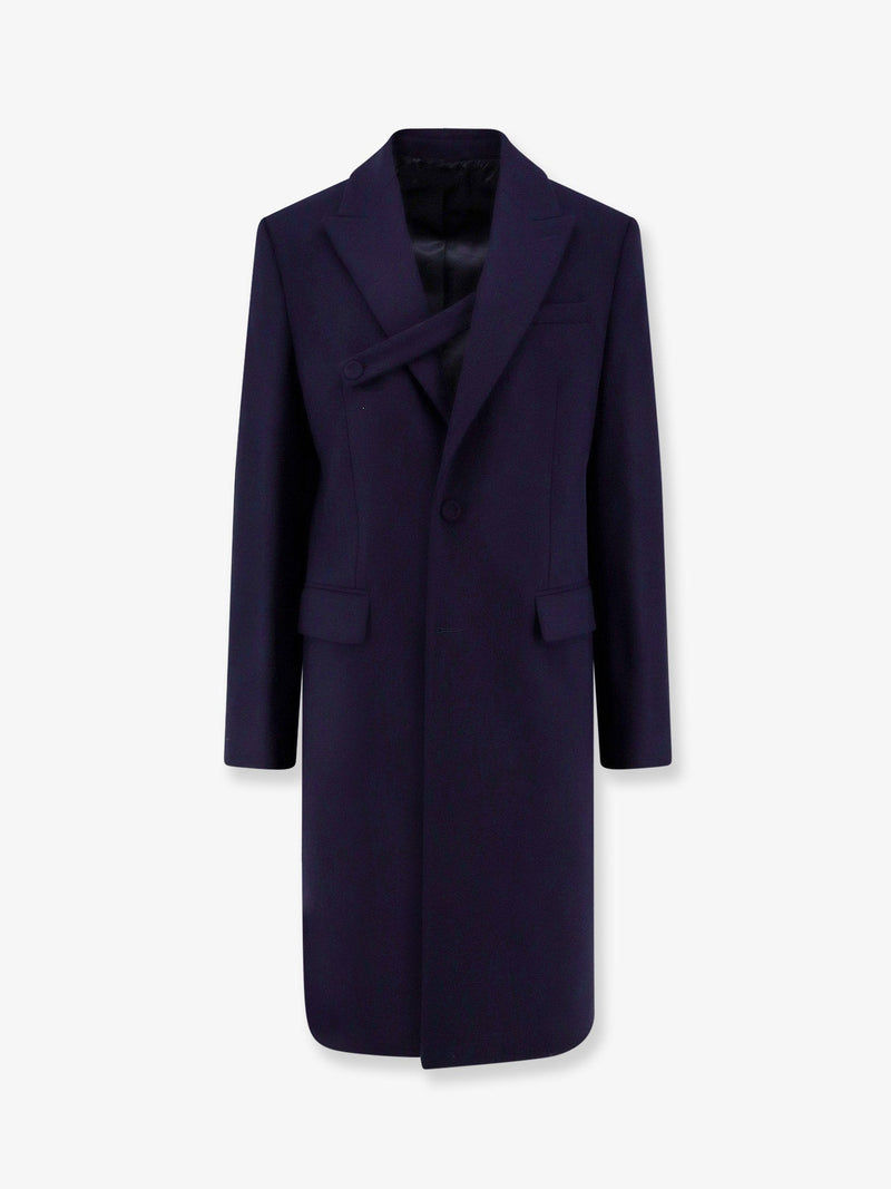 Dior Dior Single-Breasted Virgin Wool Coat Blue - World Class Fashion