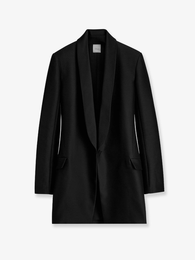 Dior Blazer de esmoquin Dior de lana y seda negro - World Class Fashion