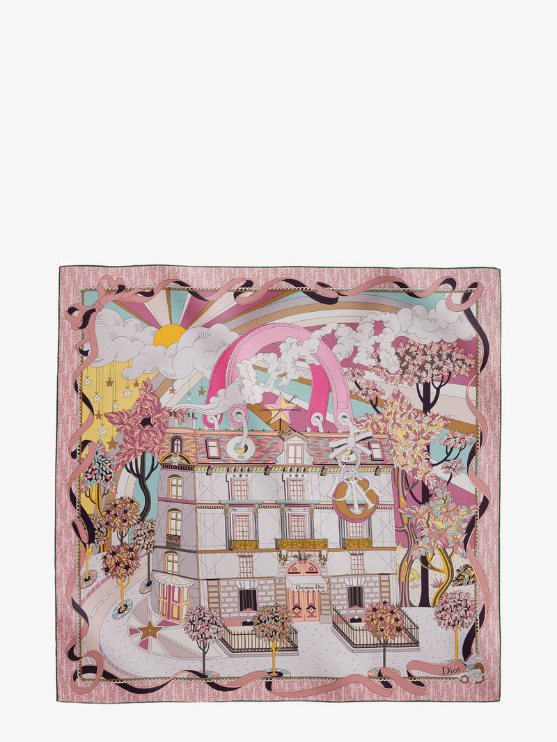 Dior Dior Dior Avenue 90 Silk Foulard Pink - World Class Fashion