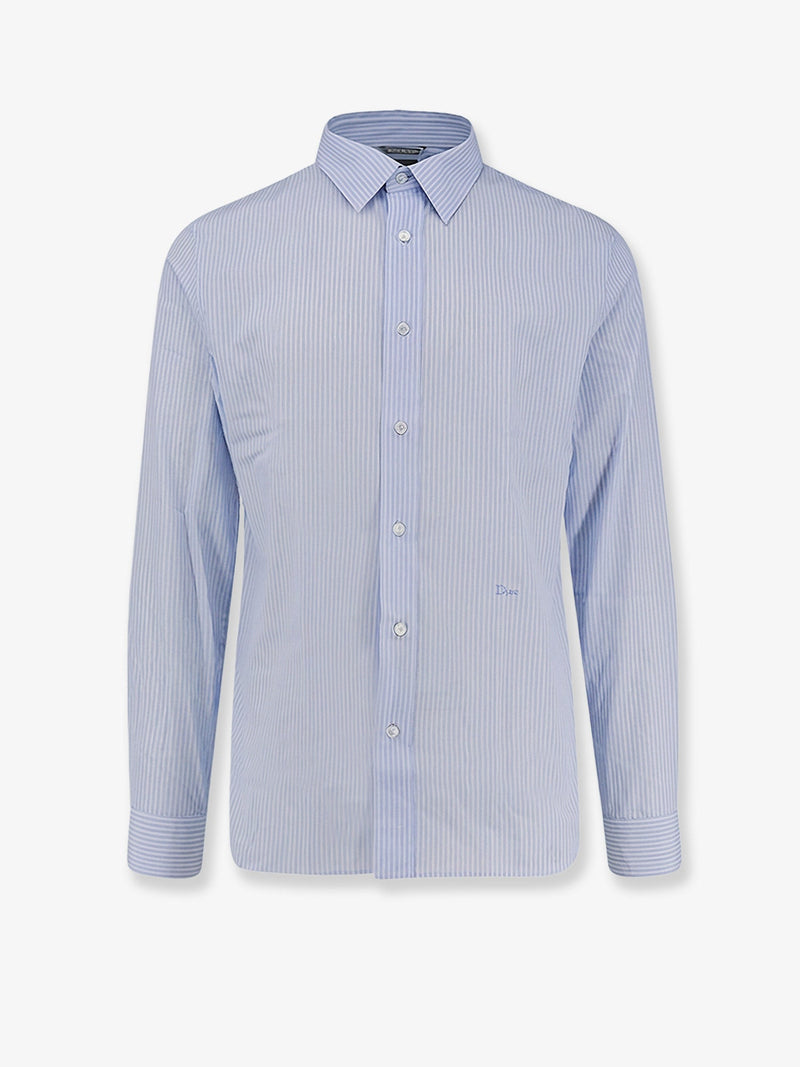 Dior Dior Cotton Shirt with Striped Motif Blue Men - World Class Fashion