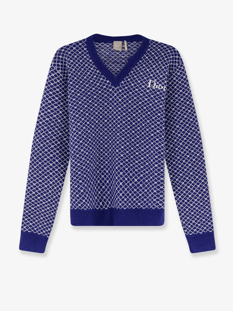 Dior Suéter de lana Dior Patrón bicolor Azul Hombre - World Class Fashion