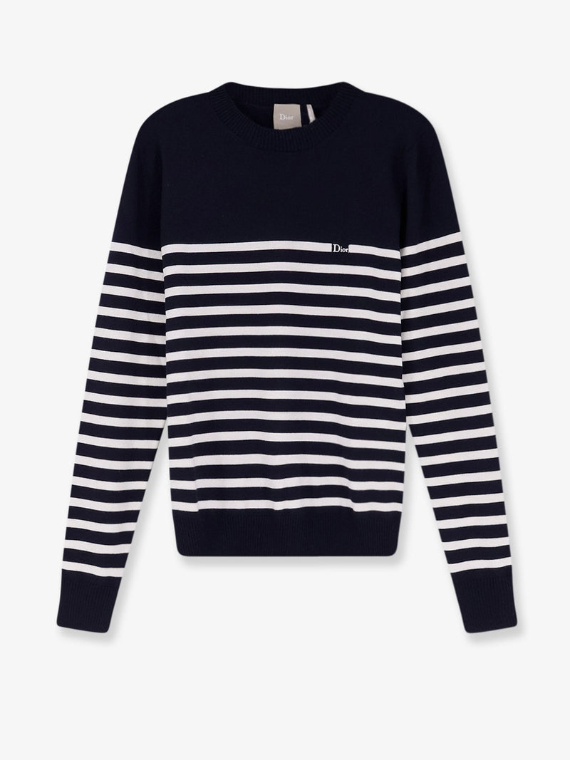 Dior Dior Jersey de Lana Azul con Estampado de Rayas - World Class Fashion