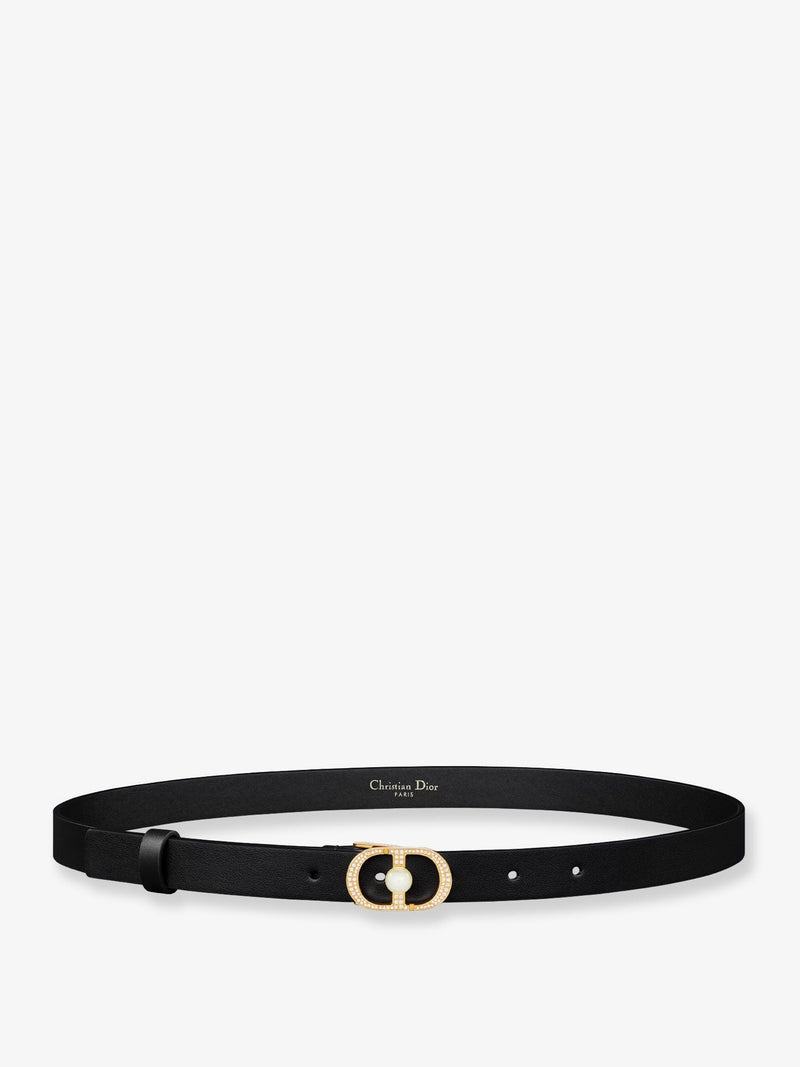 Dior Dior 30 Montaigne Jolie Leather Belt Black - World Class Fashion