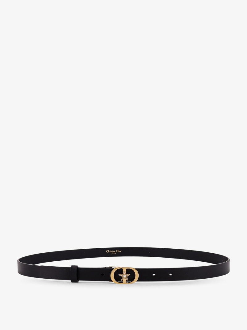 Dior Dior Lucky 30 Montaigne Star Leather Belt Black - World Class Fashion
