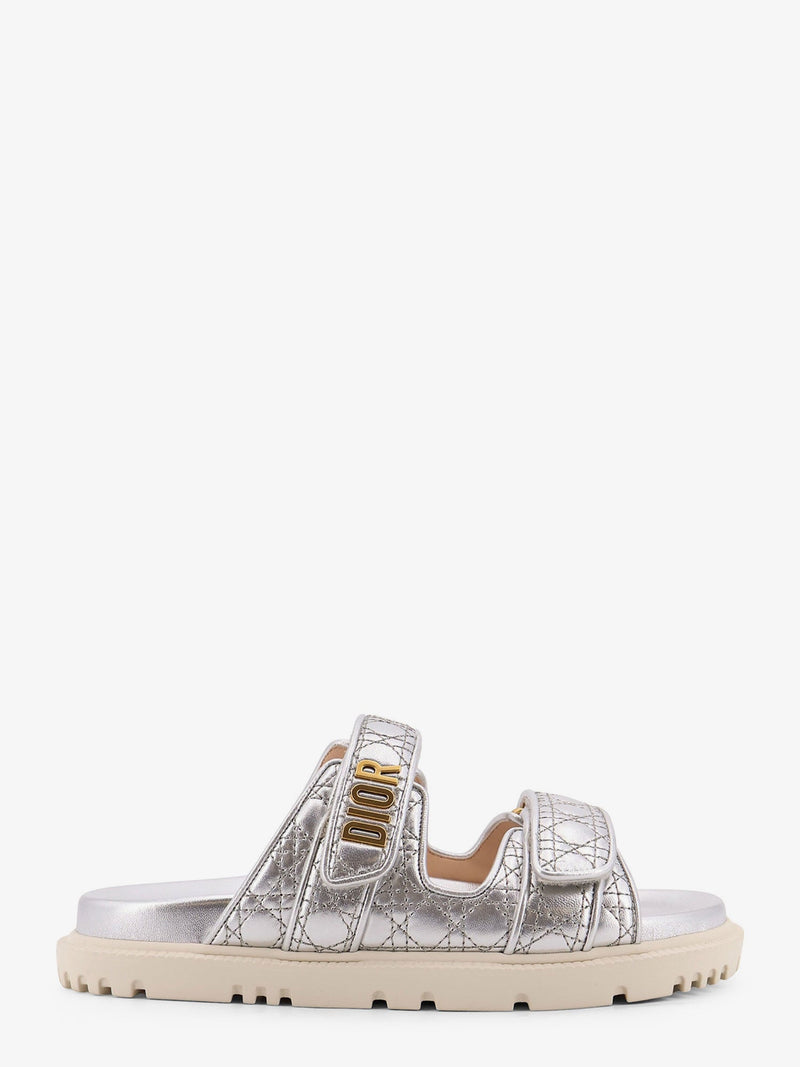 Dior Dior Dioract Leather Sandals Silver Women - World Class Fashion