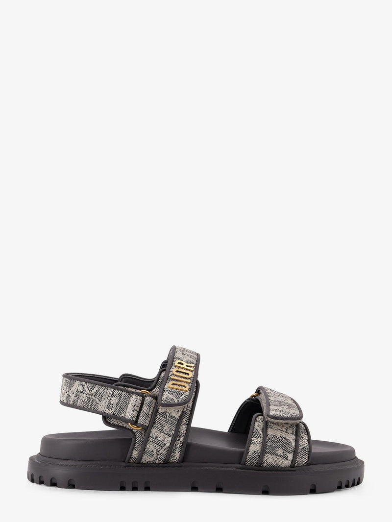 Dior Dior Canvas Dioract Flat Sandals Grey - World Class Fashion