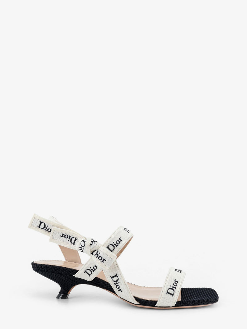 Dior Dior Embroidered Canvas J'Adior Sandals White - World Class Fashion