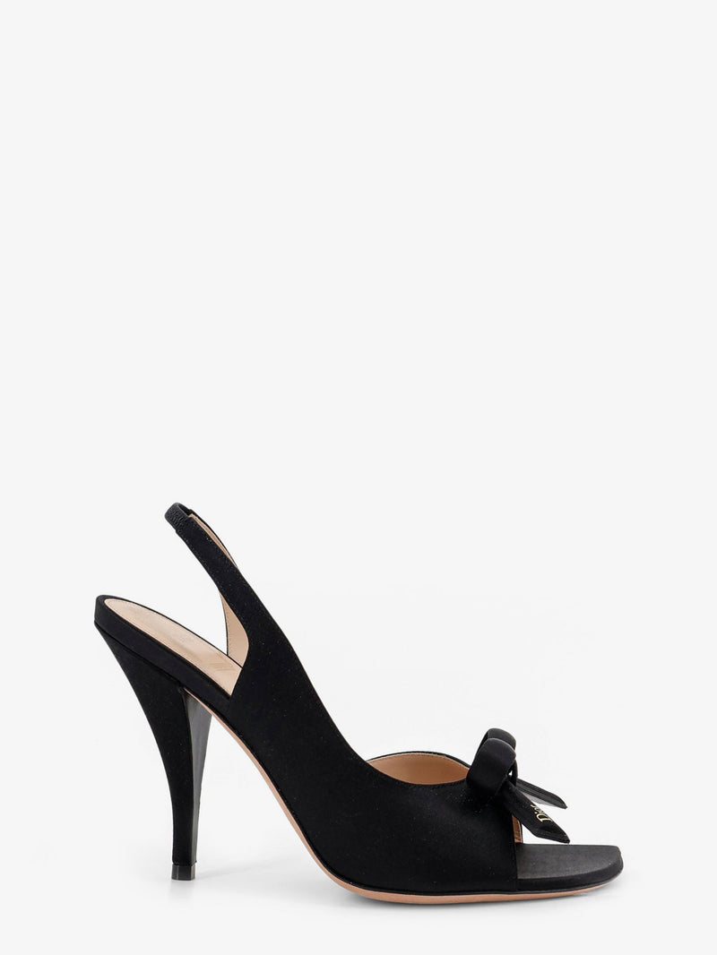 Dior Dior Dior Bow Satin Sandals Black - World Class Fashion