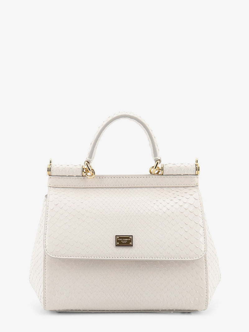 Dolce & Gabbana Bolso de mano Dolce & Gabbana Sicily de pitón blanco - World Class Fashion