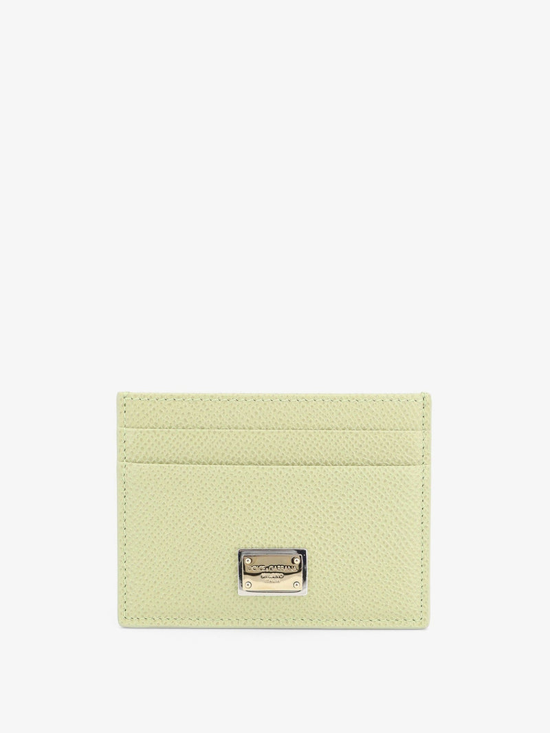 Dolce & Gabbana Dolce & Gabbana Hammered Leather Card Holder Green - World Class Fashion
