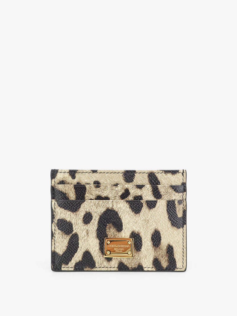 Dolce & Gabbana Dolce & Gabbana Hammered Leather Card Holder Animal Print - World Class Fashion