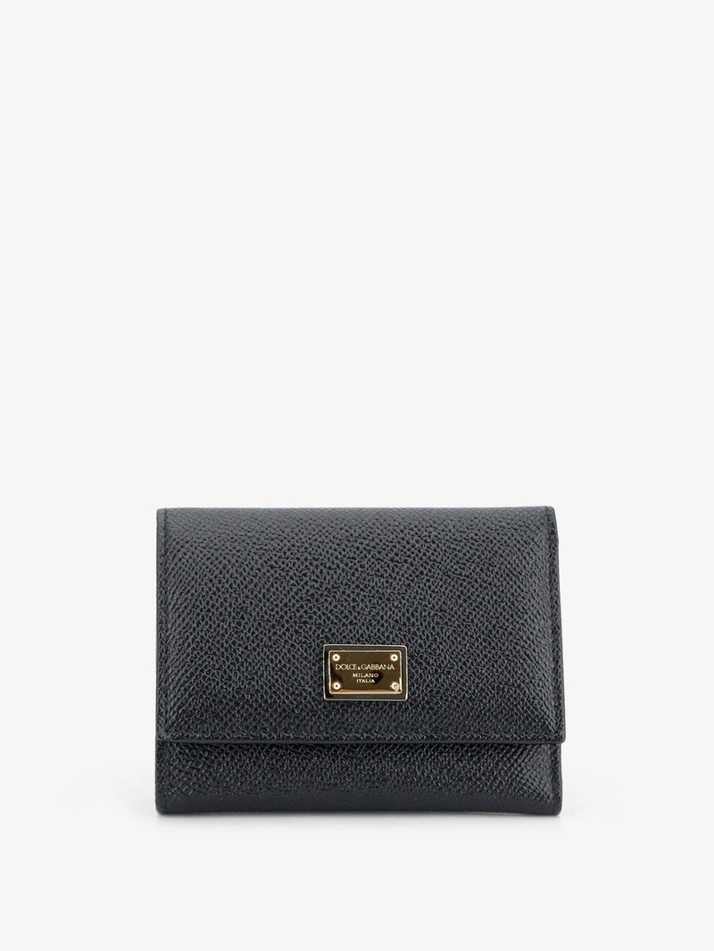 Dolce & Gabbana Dolce & Gabbana Hammered Leather Wallet Black - World Class Fashion