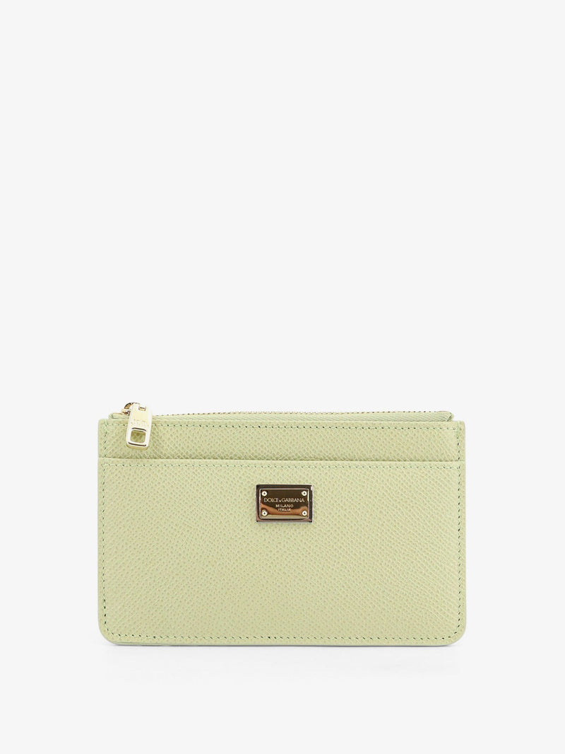 Dolce & Gabbana Dolce & Gabbana Hammered Leather Card Holder Green - World Class Fashion