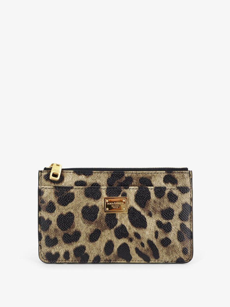 Dolce & Gabbana Dolce & Gabbana Hammered Leather Card Holder Animal Print - World Class Fashion