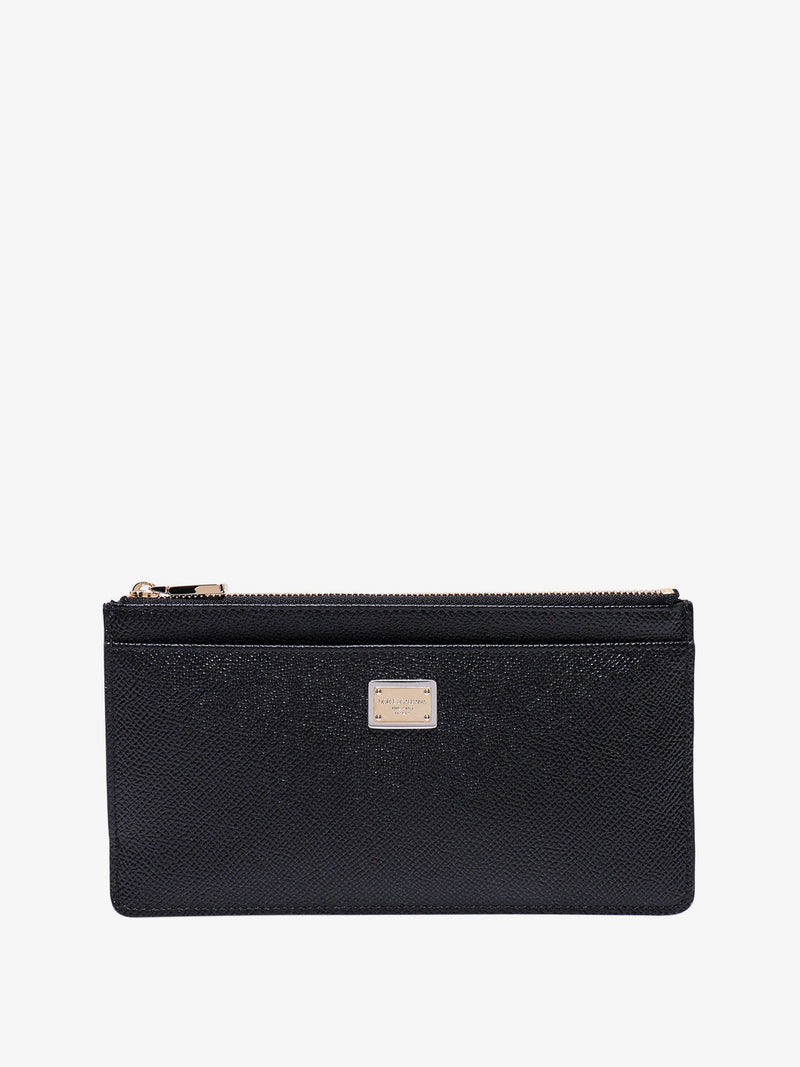 Dolce & Gabbana Dolce & Gabbana Hammered Leather Card Holder Black - World Class Fashion
