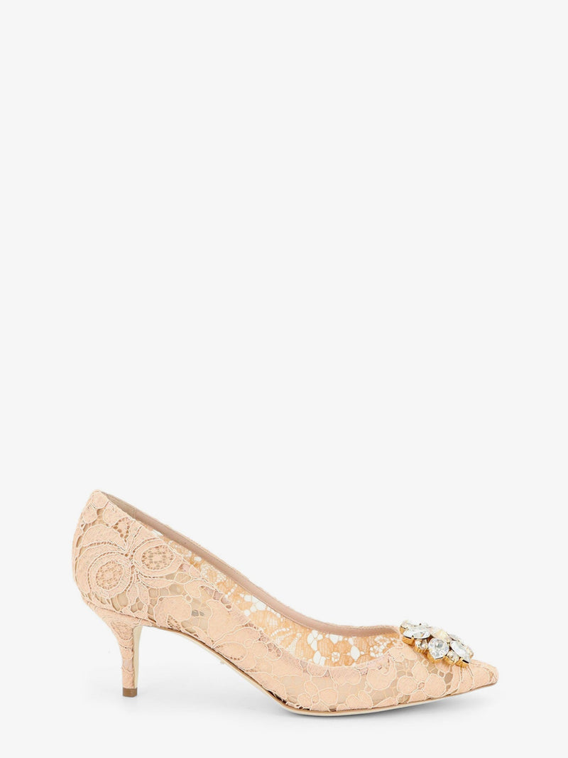Dolce & Gabbana Zapatos de salón de encaje Bellucci de Dolce & Gabbana en rosa - World Class Fashion