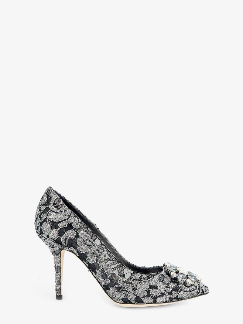 Dolce & Gabbana Zapatos de tacón Bellucci de encaje Lurex de Dolce & Gabbana, color gris - World Class Fashion