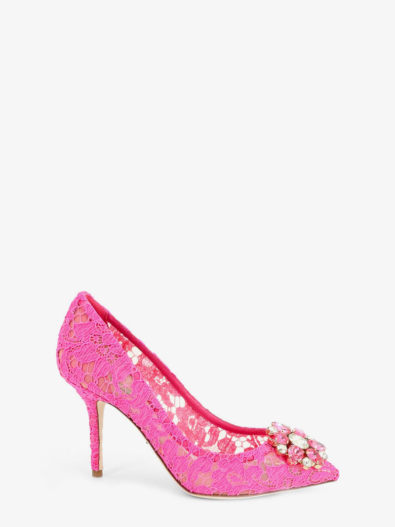 Dolce & Gabbana Dolce & Gabbana Zapatos de salón Bellucci de encaje rosas - World Class Fashion