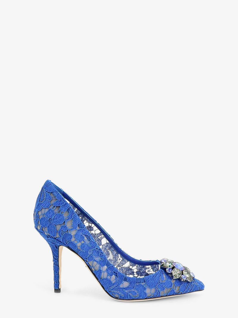 Dolce & Gabbana Zapatos de tacón de encaje Bellucci de Dolce & Gabbana en color azul - World Class Fashion