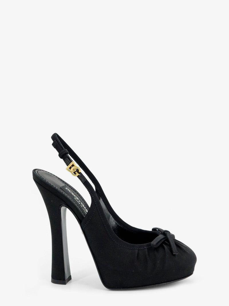 Dolce & Gabbana Zapatos de tacón de satén Dolce & Gabbana negros para mujer - World Class Fashion