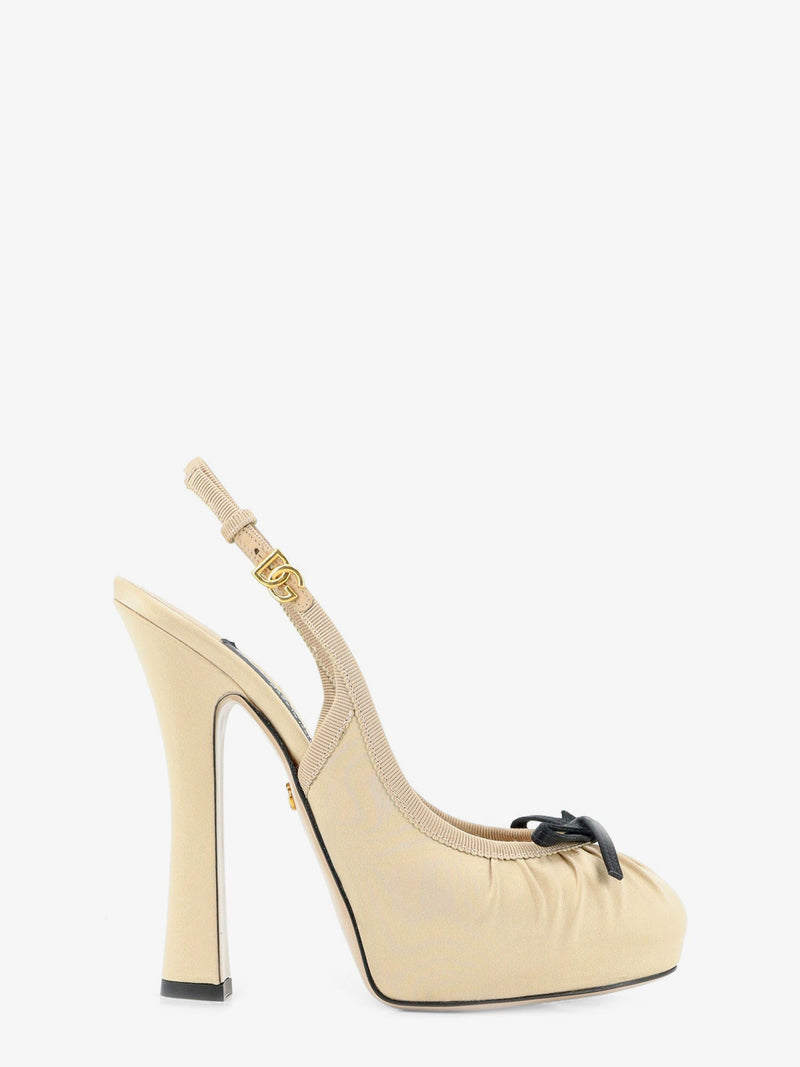 Dolce & Gabbana Zapatos de tacón Dolce & Gabbana de satén para mujer, color beige - World Class Fashion