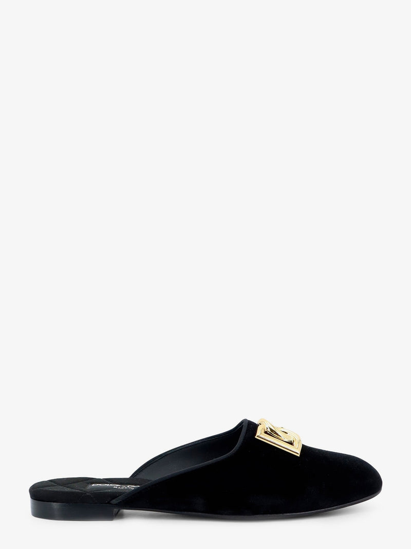 Dolce & Gabbana Dolce & Gabbana Velvet Sabot Sandals Black Women - World Class Fashion
