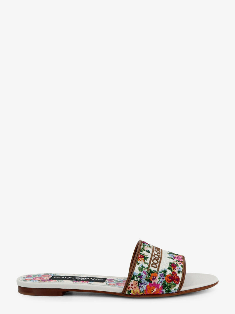 Dolce & Gabbana Dolce & Gabbana Canvas Embroidered Sandals White Women - World Class Fashion