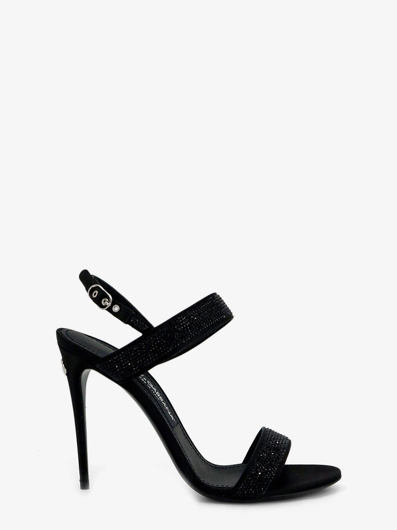 Dolce & Gabbana Dolce & Gabbana Satin Rhinestone Sandals Black Women - World Class Fashion