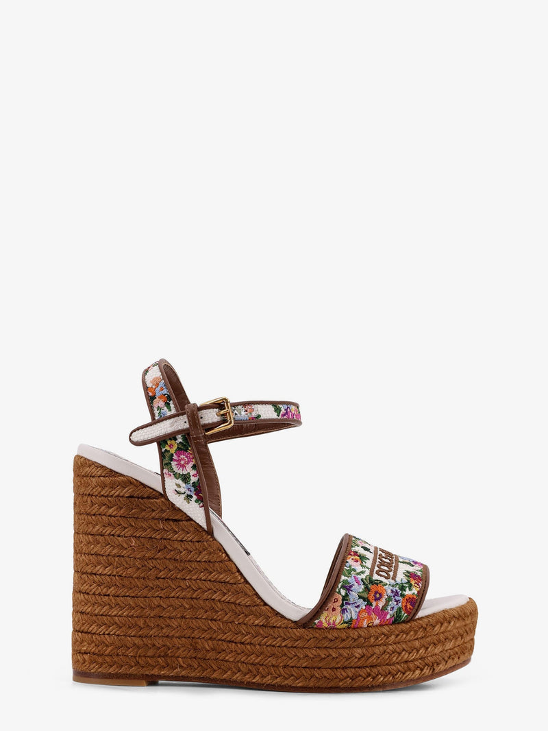 Dolce & Gabbana Dolce & Gabbana Raffia Sandals with Floral Embroidery Multicolor - World Class Fashion