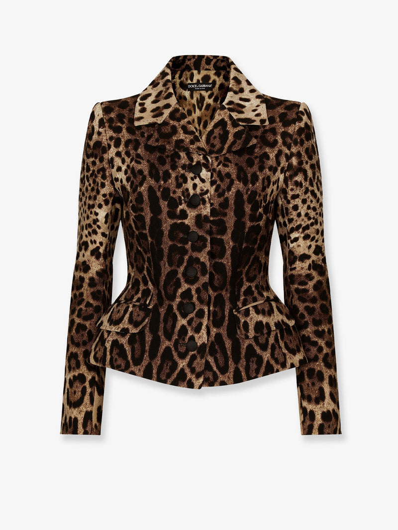 Dolce & Gabbana Dolce & Gabbana Double Wool Crêpe Blazer Animal Print - World Class Fashion
