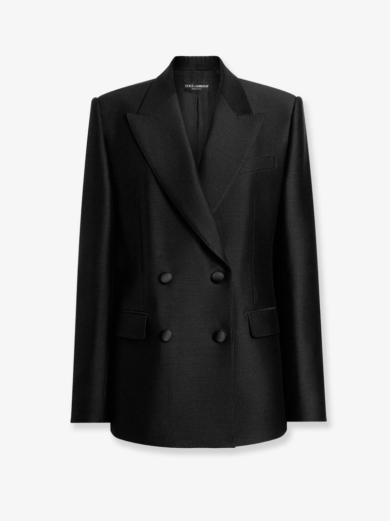 Dolce & Gabbana Blazer de faille cruzado Dolce & Gabbana negro - World Class Fashion