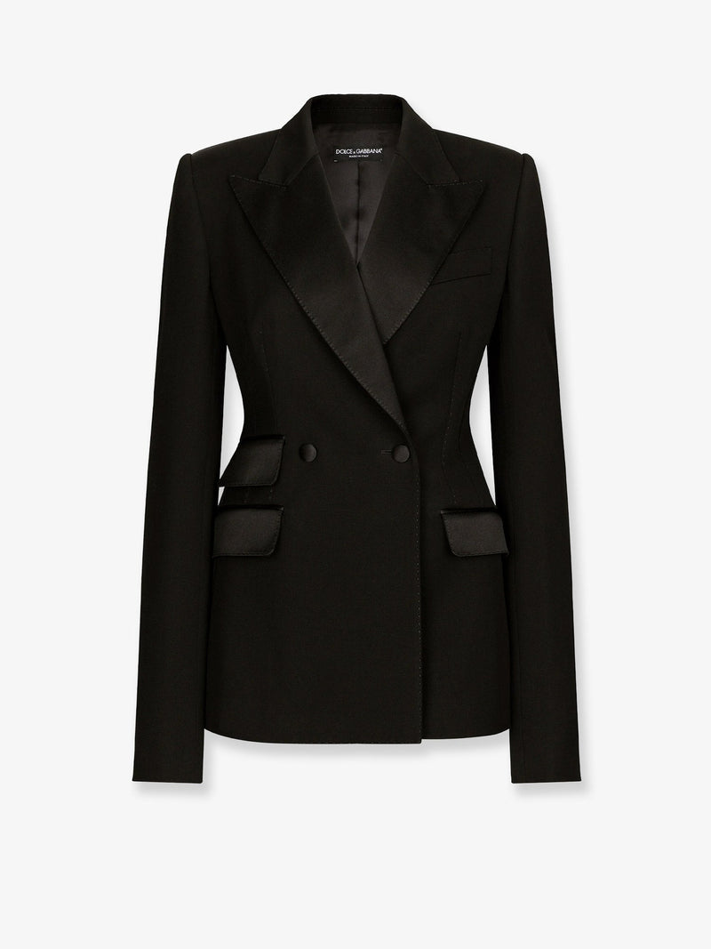Dolce & Gabbana Dolce & Gabbana Tuxedo Virgin Wool Silk Blazer Black - World Class Fashion