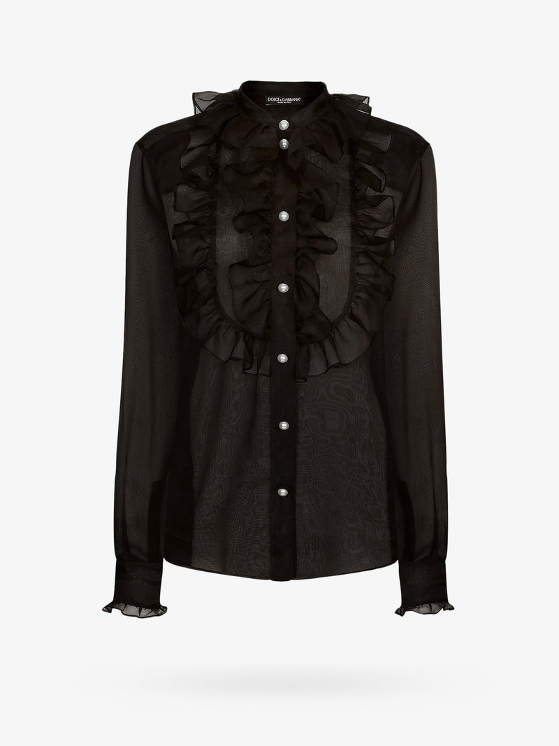 Dolce & Gabbana Dolce & Gabbana Organza Silk Shirt Black - World Class Fashion