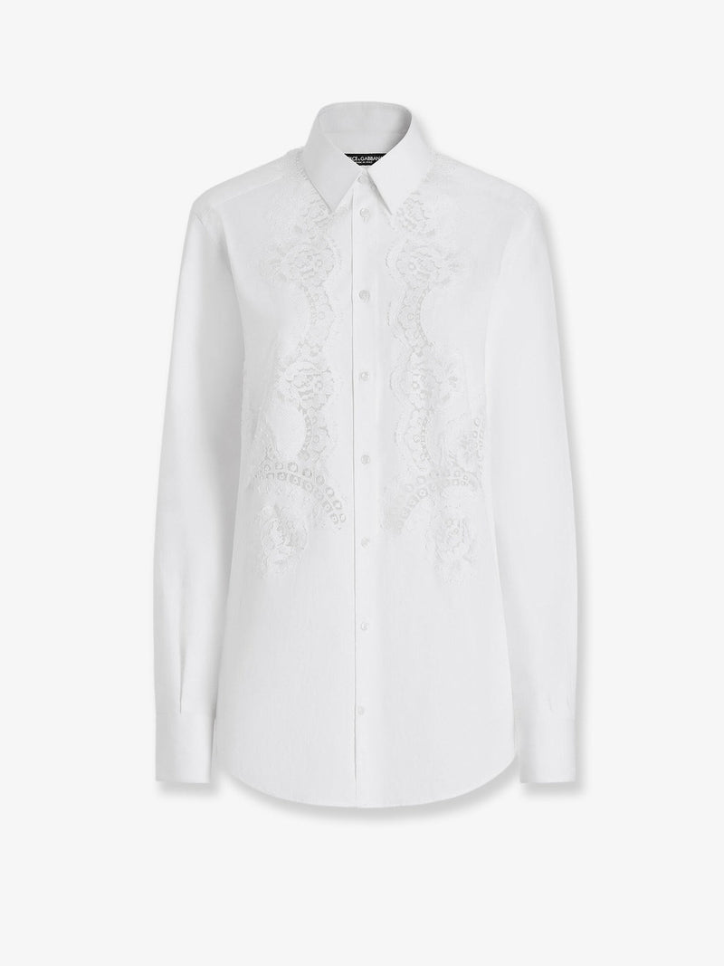 Dolce & Gabbana Dolce & Gabbana Cotton Shirt with Floral Embroideries White - World Class Fashion