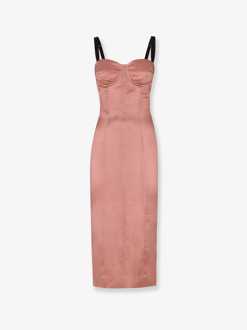 Dolce & Gabbana Dolce & Gabbana Stretch Satin Dress Pink - World Class Fashion