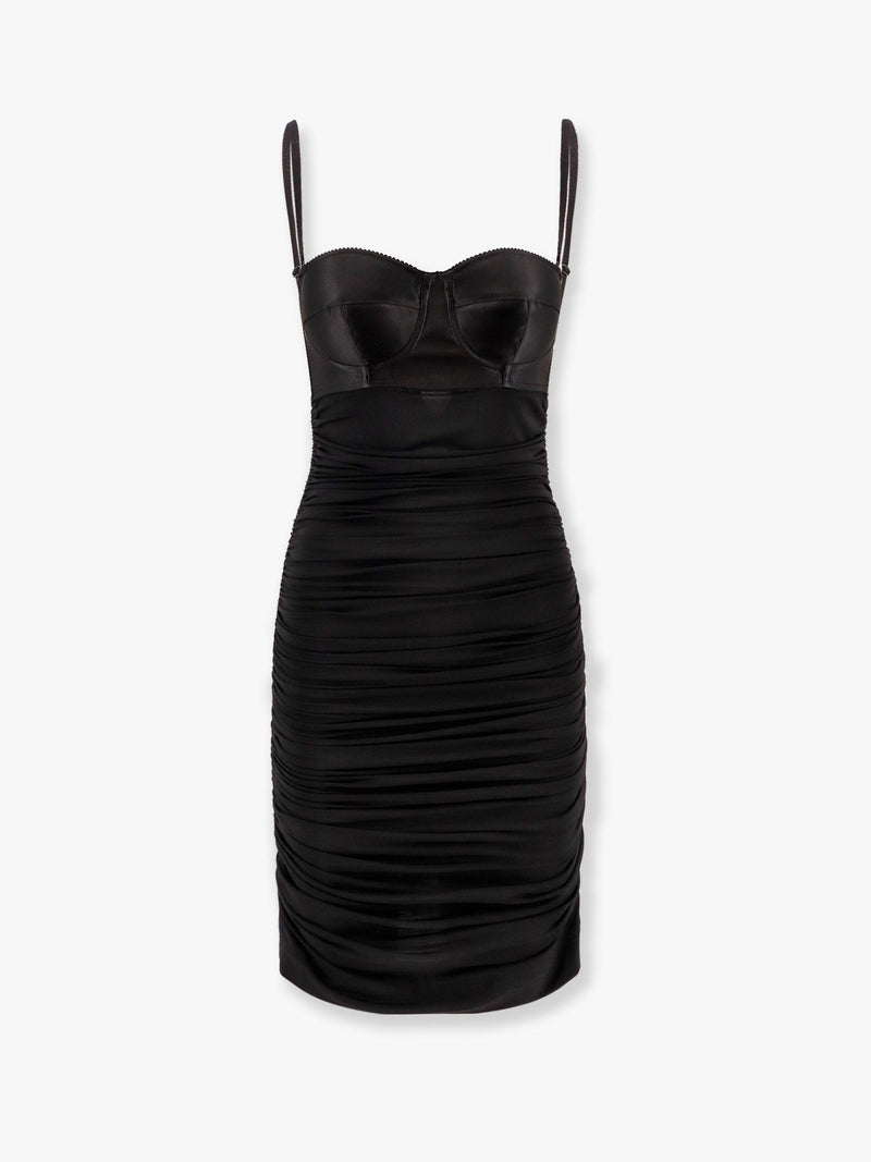Dolce & Gabbana Dolce & Gabbana Viscose Blend Dress with Bra Detail Black - World Class Fashion