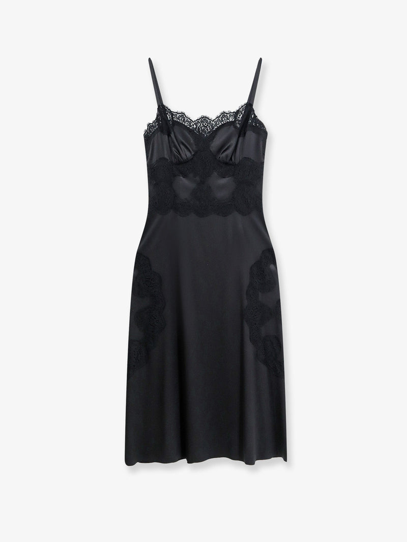Dolce & Gabbana Dolce & Gabbana Slip Dress with Lace Black - World Class Fashion
