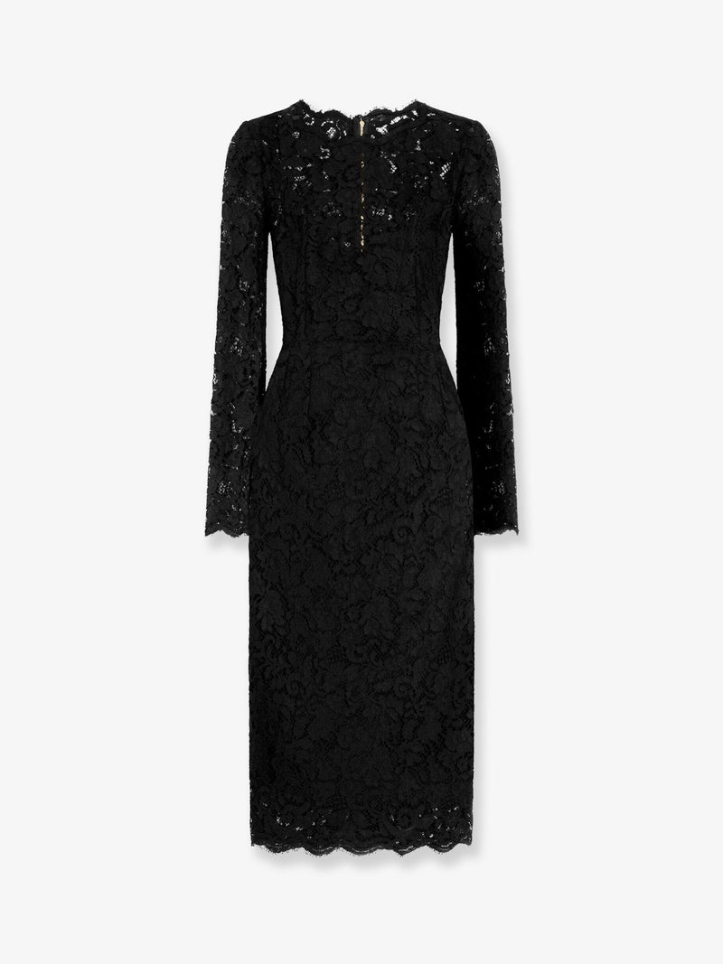 Dolce & Gabbana Dolce & Gabbana Cordonet Lace Dress Black - World Class Fashion