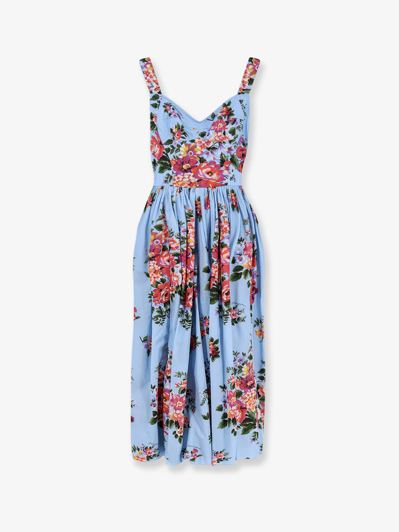 Dolce & Gabbana Dolce & Gabbana Cotton Dress Bouquet Flowers Multicolor - World Class Fashion