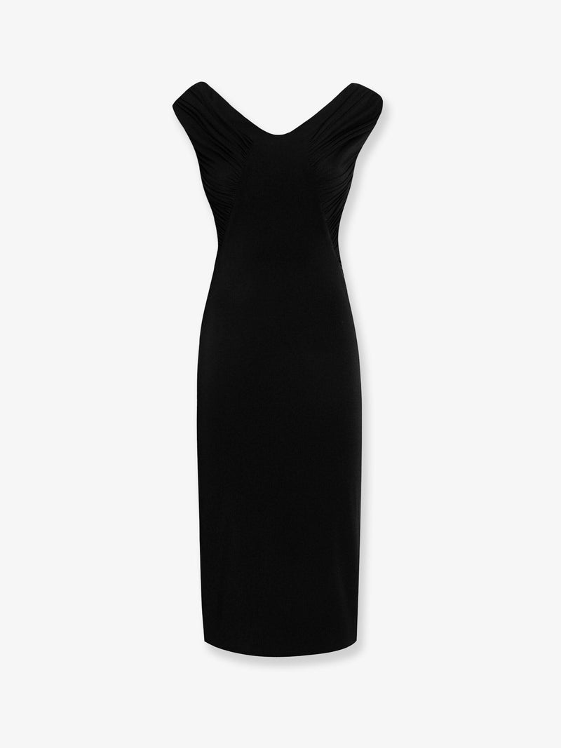 Dolce & Gabbana Dolce & Gabbana Vestido entallado de crespón organzino negro - World Class Fashion