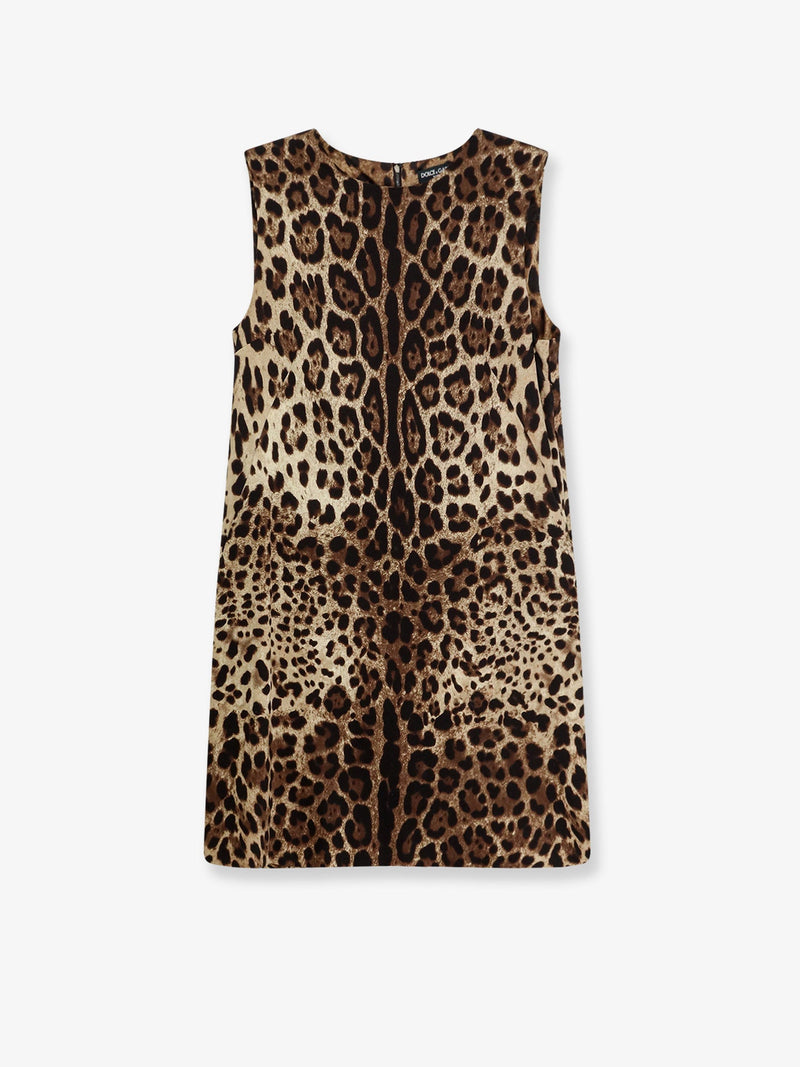 Dolce & Gabbana Dolce & Gabbana Stretch Silk Dress Leopard Print - World Class Fashion