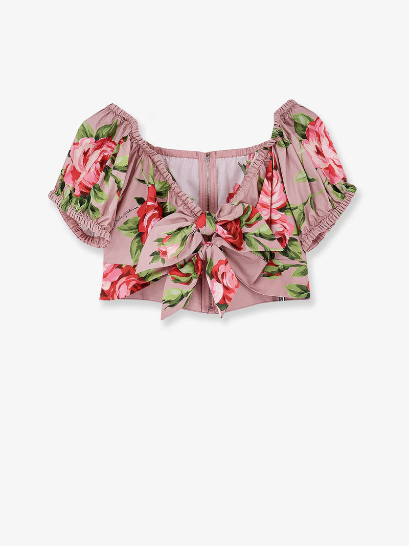 Dolce & Gabbana Dolce & Gabbana Cotton Top with Iconic Print Pink - World Class Fashion