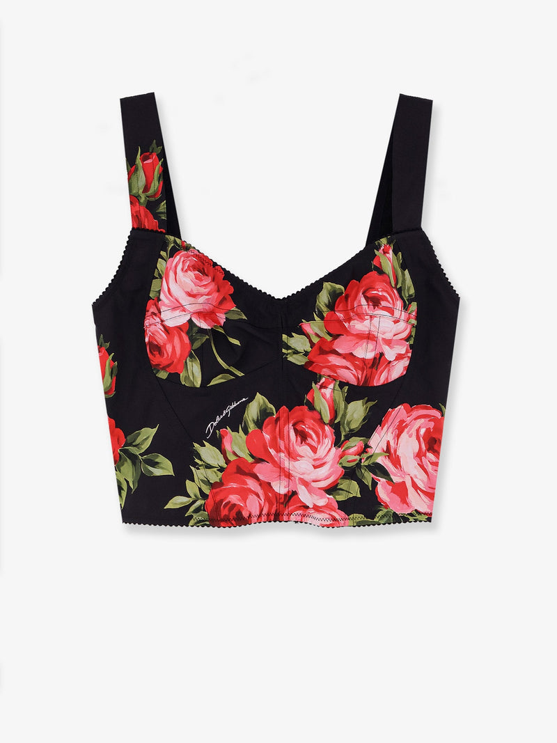 Dolce & Gabbana Dolce & Gabbana Cotton Blend Bustier Top Black - World Class Fashion