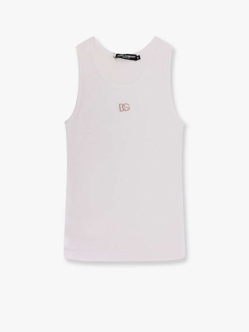 Dolce & Gabbana Dolce & Gabbana Ribbed Cotton Top White - World Class Fashion