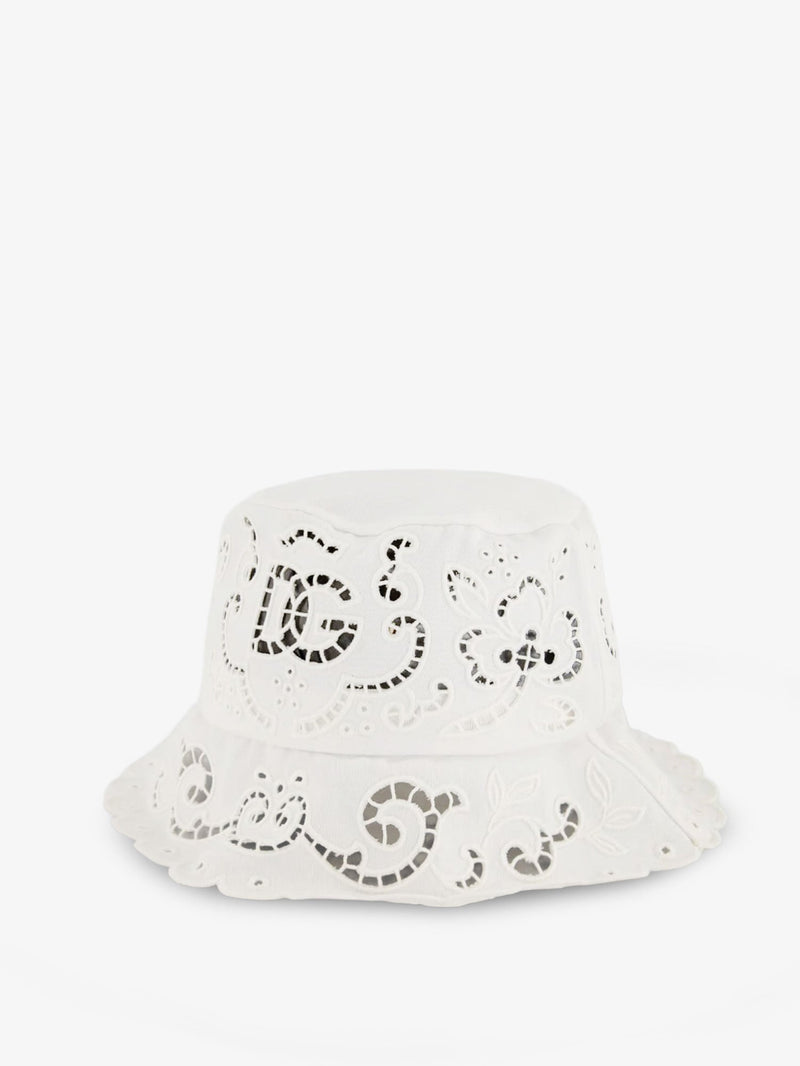 Dolce & Gabbana Dolce & Gabbana Cotton Blend Bucket Hat White - World Class Fashion