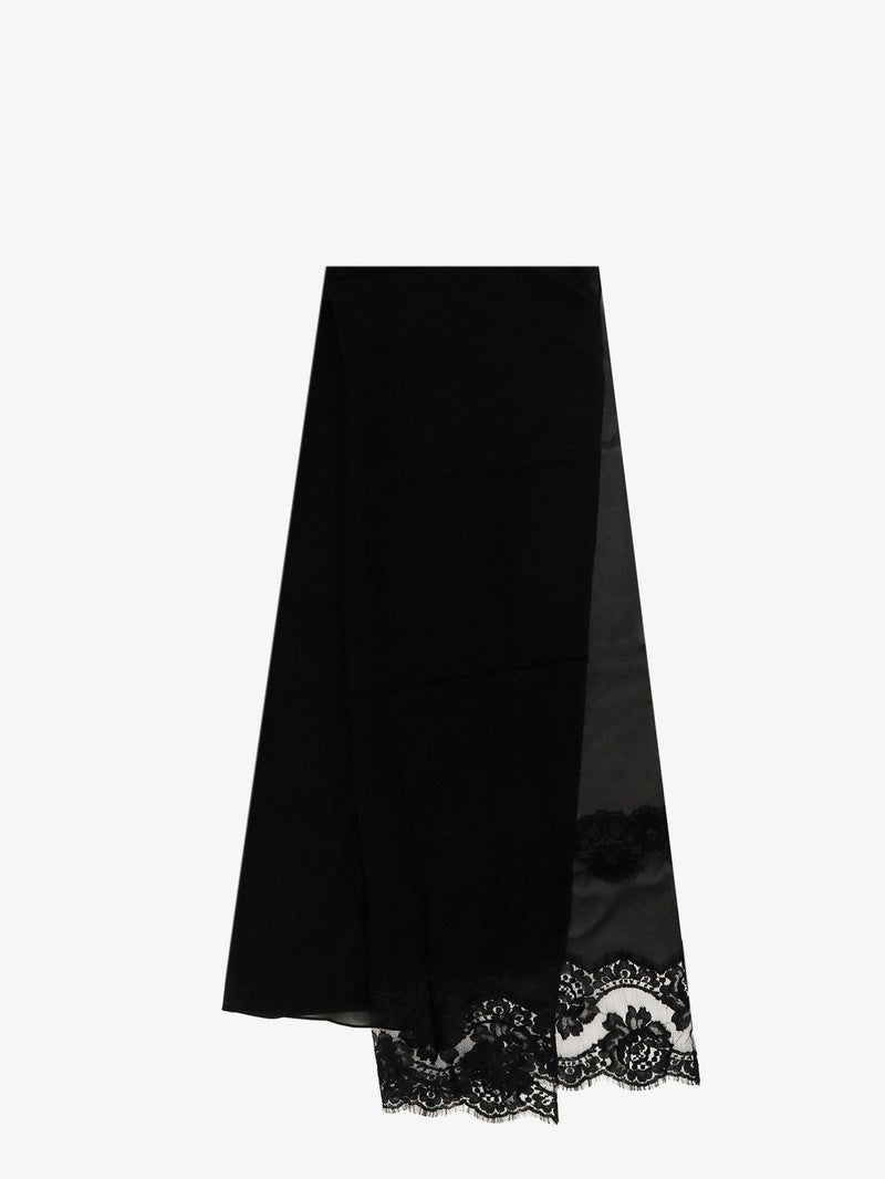 Dolce & Gabbana Dolce & Gabbana Chador Silk and Cotton Scarf Black - World Class Fashion