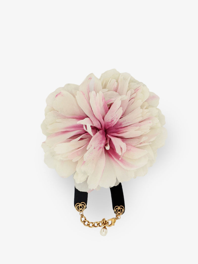 Dolce & Gabbana Dolce & Gabbana Bracelet with Oversized Flower Beige - World Class Fashion